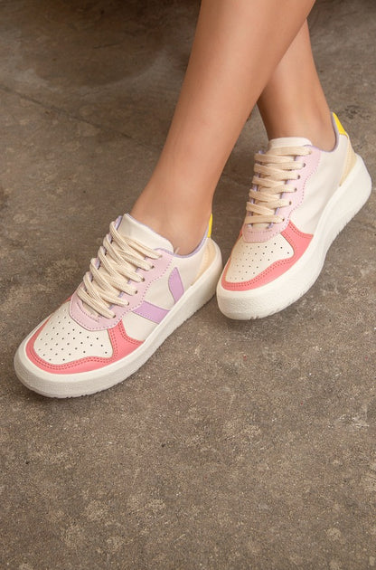 Zapatilla, Blanco, Rosa y Violeta - Sneaker  Ivy 1