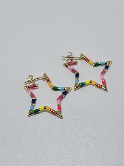 Pendientes en forma de estrella, Multicolor, Stainless Steel