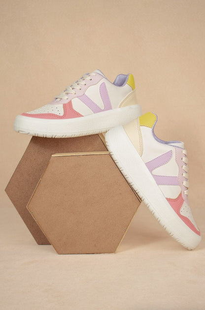 Zapatilla, Blanco, Rosa y Violeta - Sneaker  Ivy 1