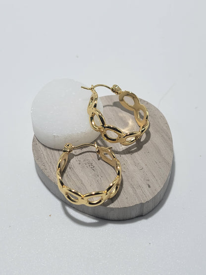 Pendientes Aro, Forma Círculo, Stainless Steel, Oro